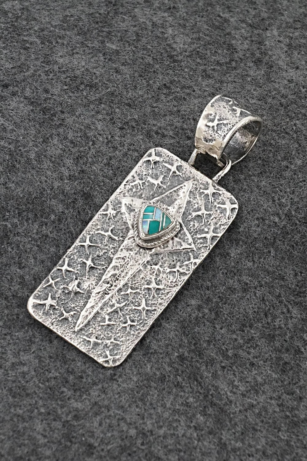 Turquoise, Opalite & Sterling Silver Pendant - Dylon Reed Arviso