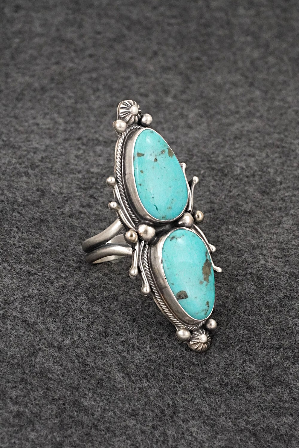 Turquoise & Sterling Silver Ring - Kathleen Livingston - Size 7 Adj.