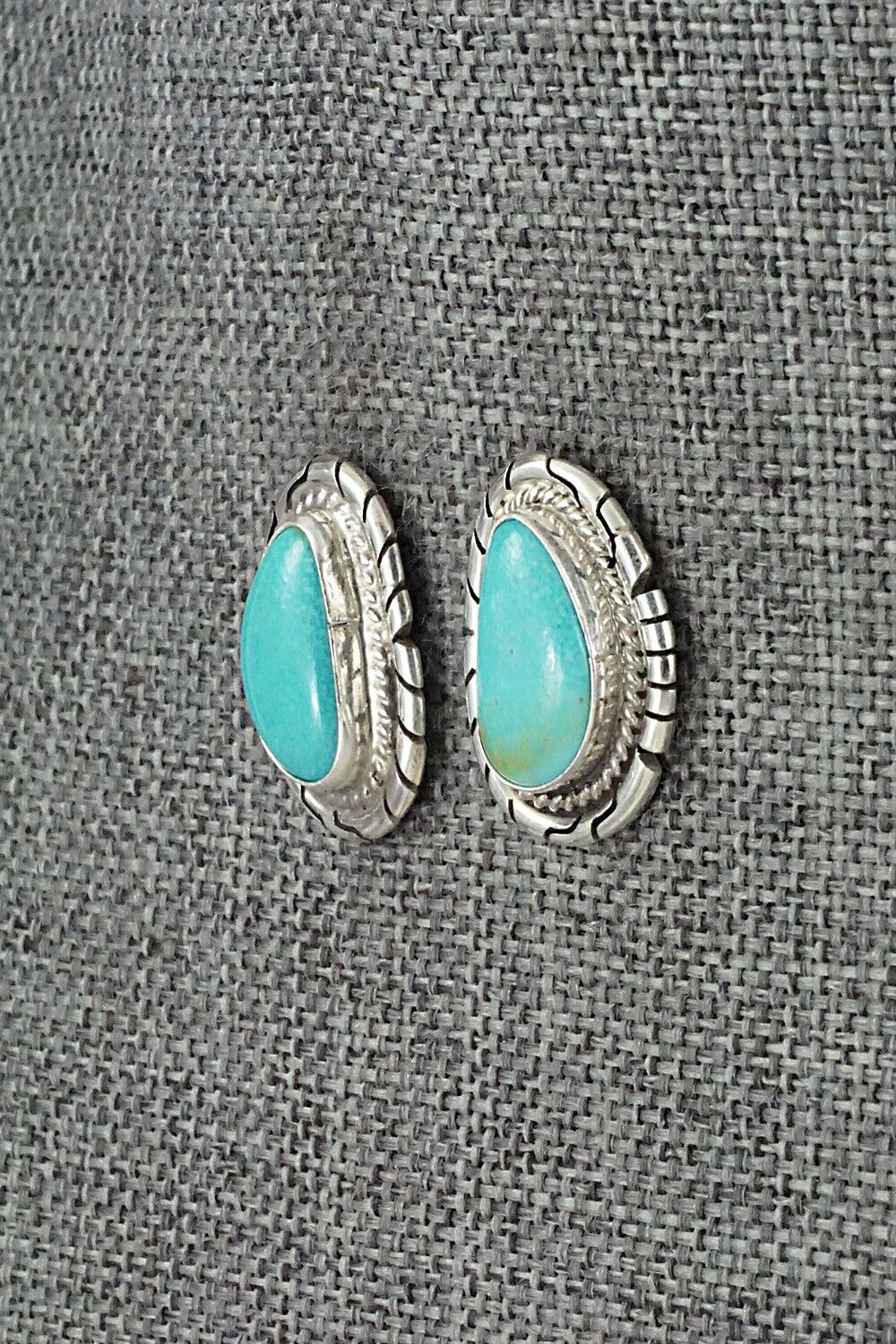 Turquoise & Sterling Silver Earrings - Peggy Skeets