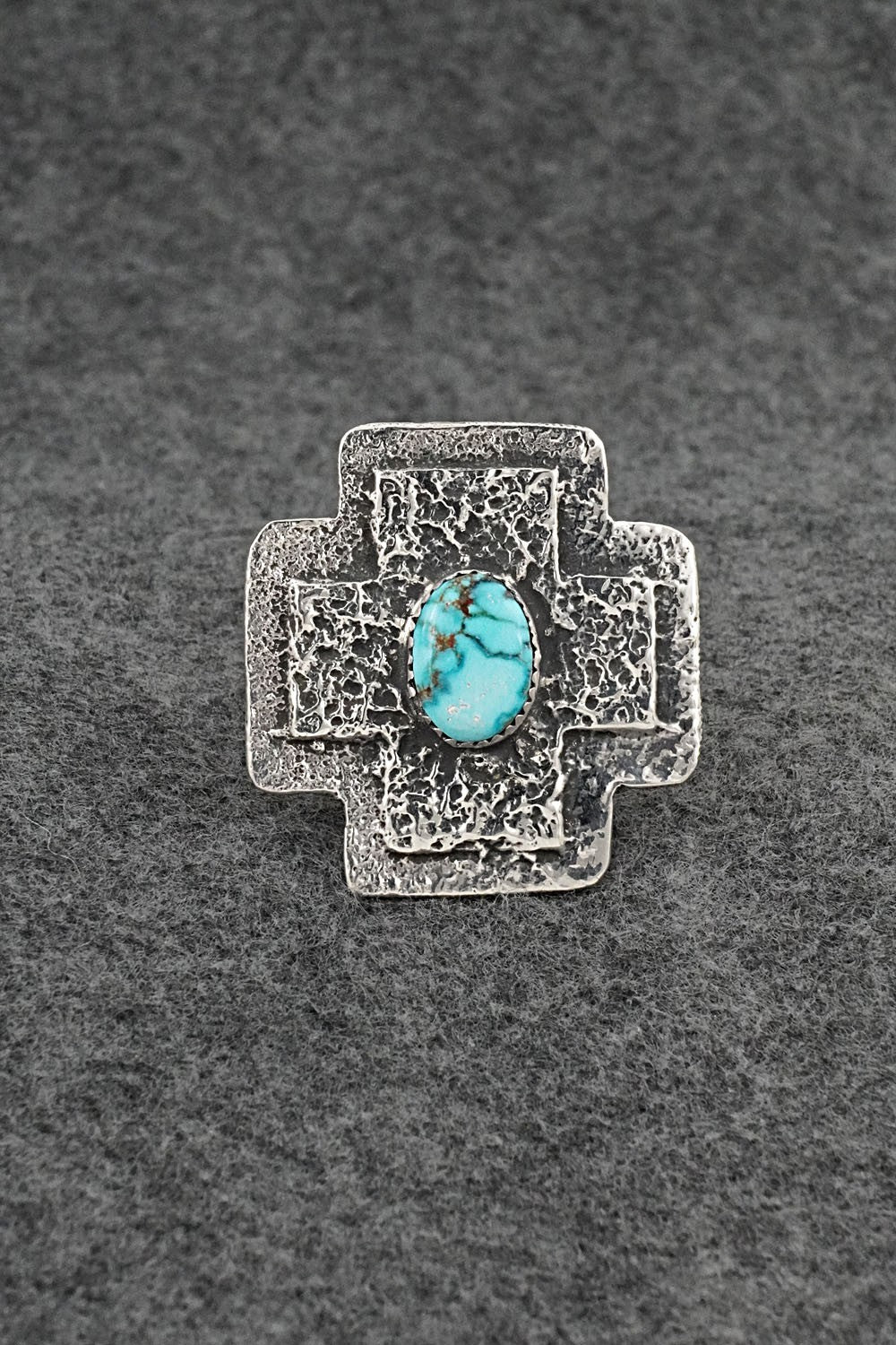 Turquoise & Sterling Silver Ring - Dymitri Arviso - Size 7, Adj.
