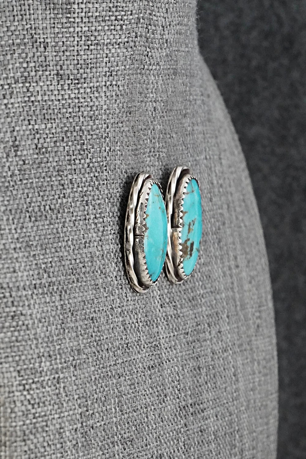 Turquoise & Sterling Silver Earrings - Ernest Hawthorne
