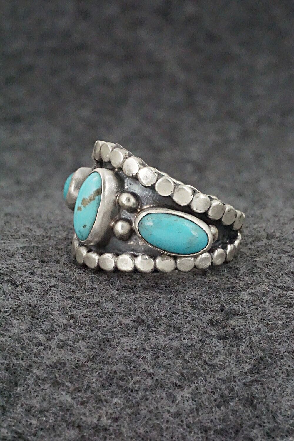 Turquoise & Sterling Silver Ring - Andrew Vandever - Size 7.75