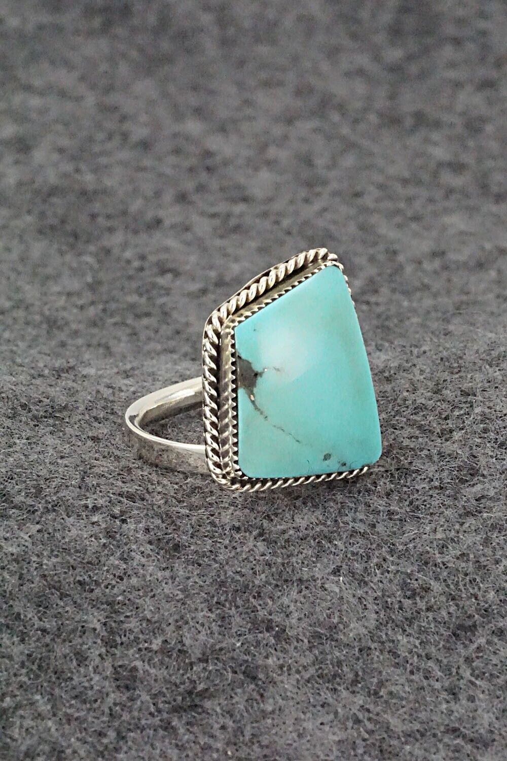 Turquoise & Sterling Silver Ring - Sheena Jack - Size 7 (Adj.)