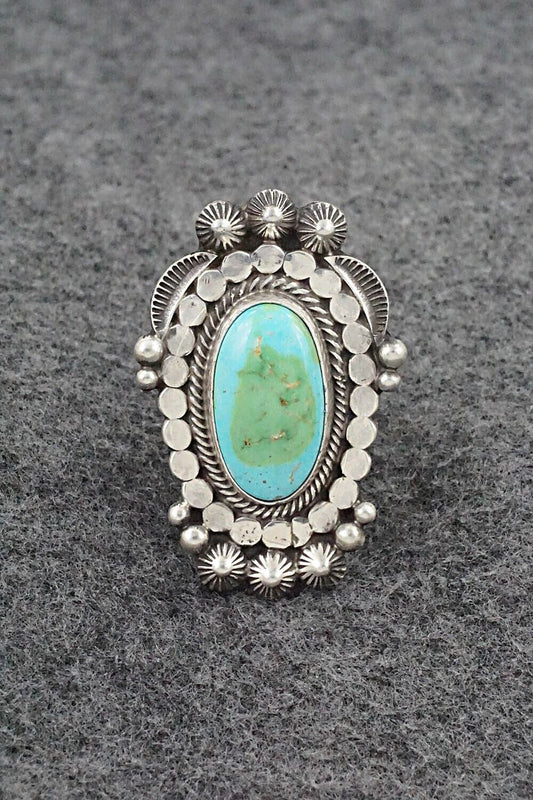 Turquoise & Sterling Silver Ring - Tom Lewis - Size 7