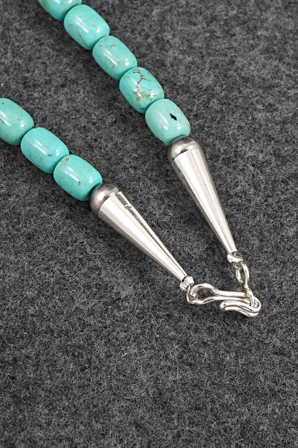 Turquoise & Sterling Silver Necklace 18" - Doreen Jake