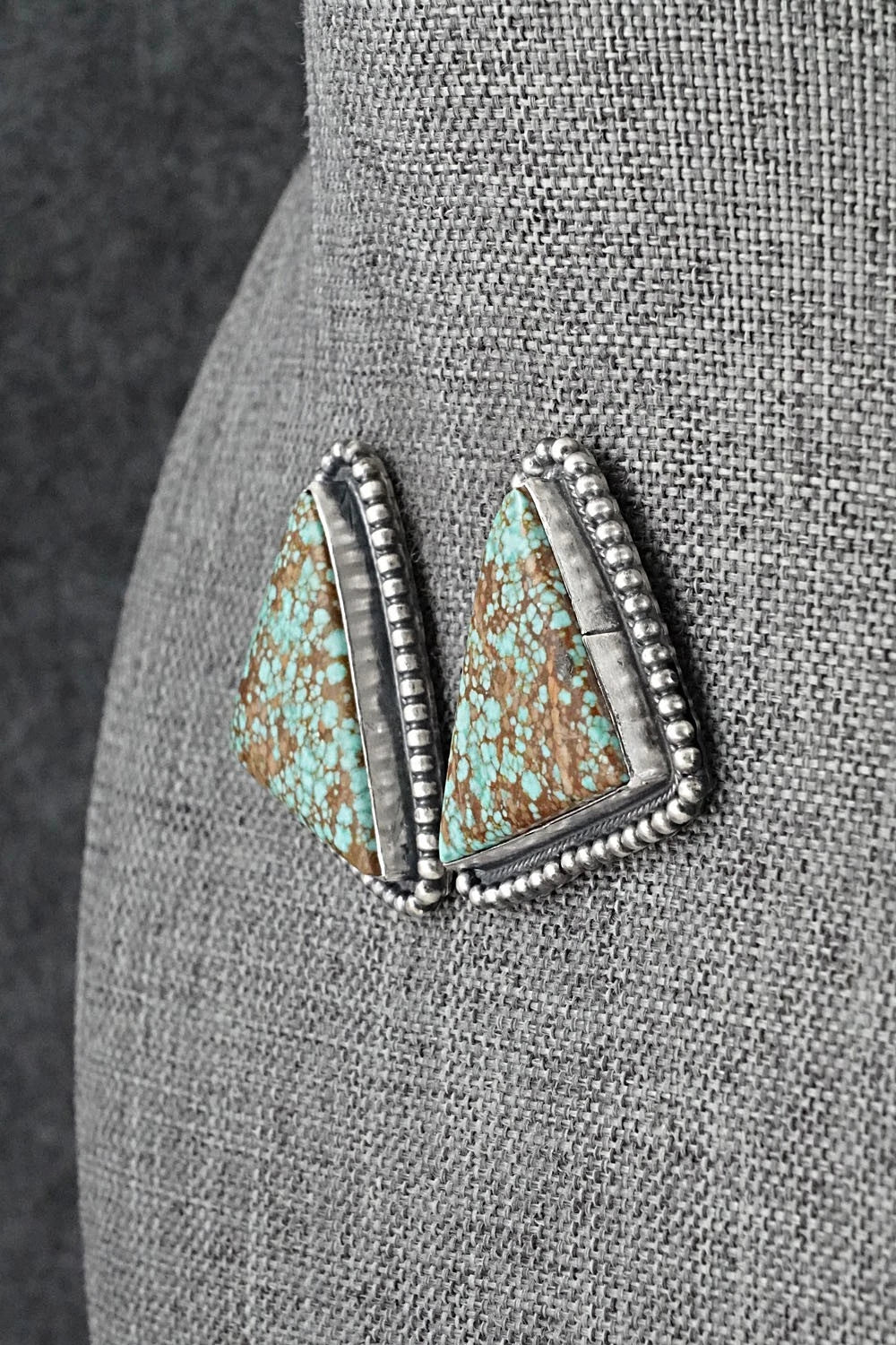 Turquoise & Sterling Silver Necklace and Earrings Set - Darrin Livingston