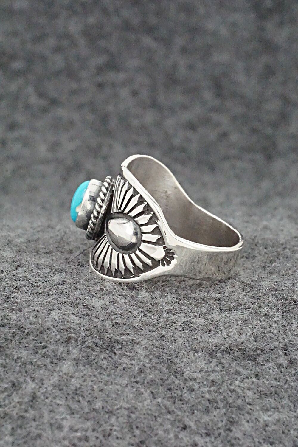 Turquoise & Sterling Silver Ring - Derrick Gordon - Size 9.5