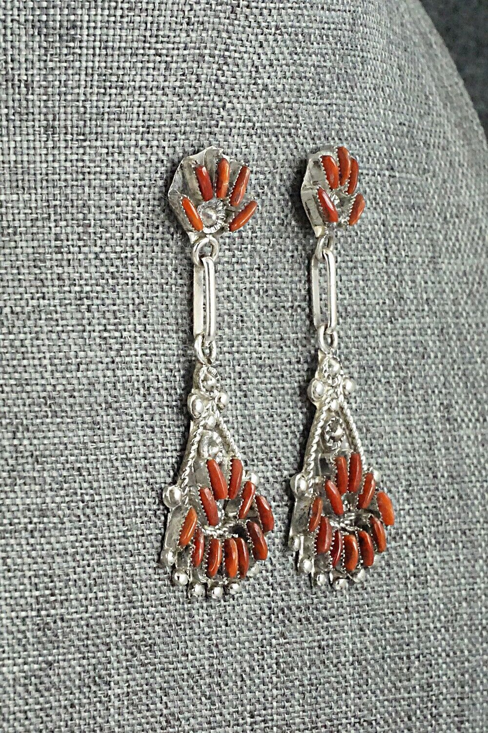 Coral & Sterling Silver Necklace Set - Eva Wyaco