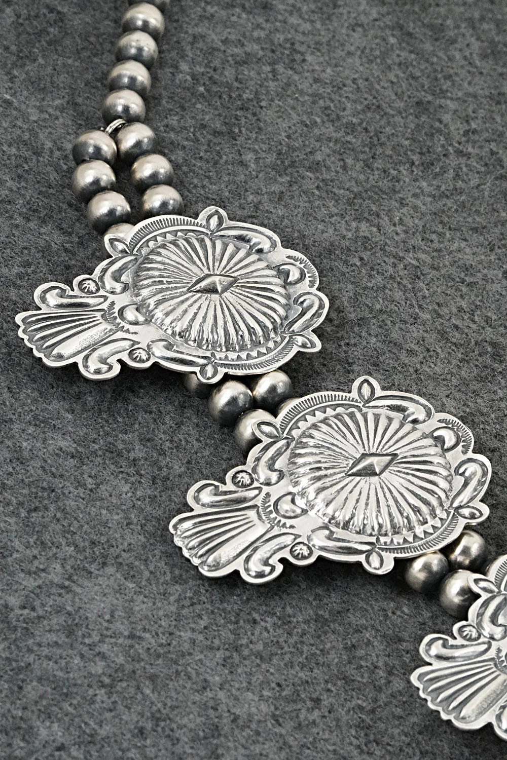 Sterling Silver Squash Blossom Necklace - Terry Charlie