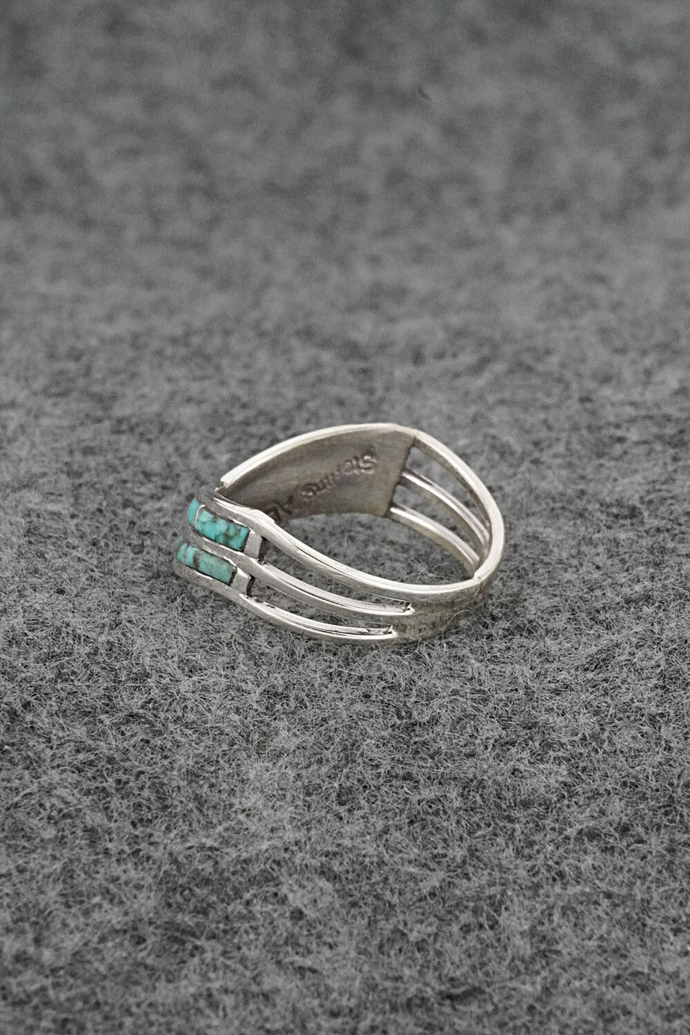 Turquoise & Sterling Silver Ring - Andrew Enrico - Size 7.25