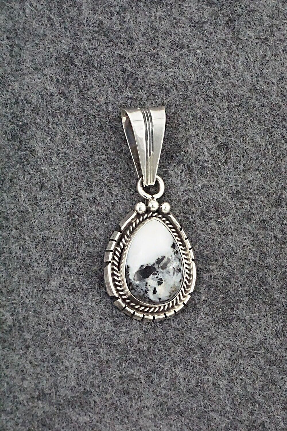 White Buffalo & Sterling Silver Pendant - Samuel Yellowhair