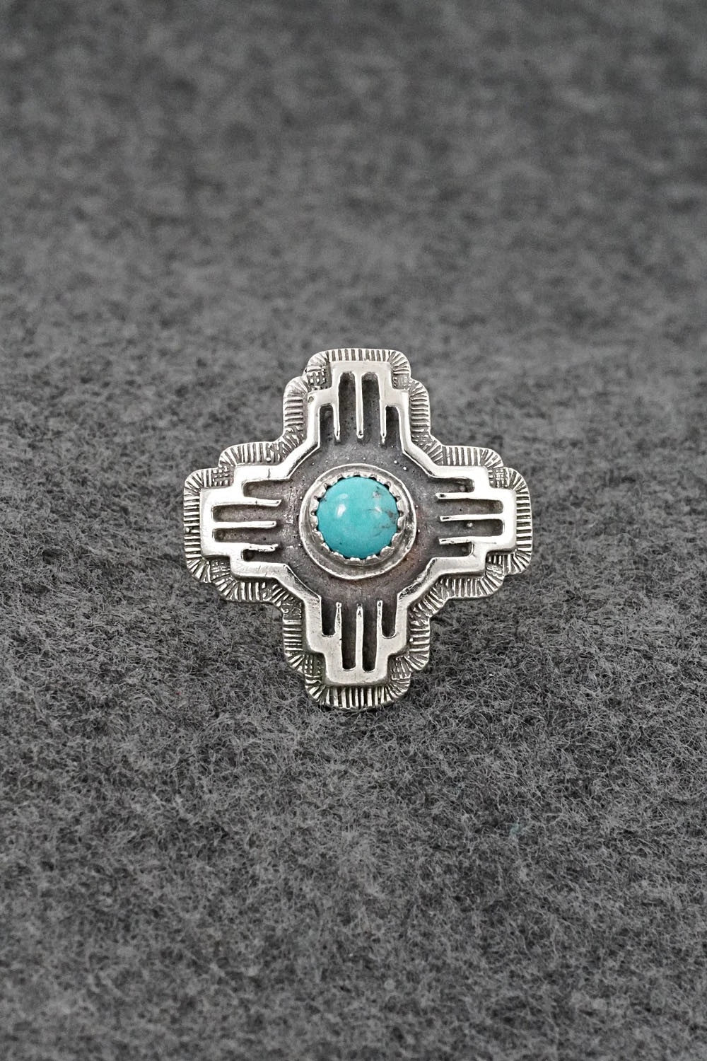 Turquoise and Sterling Silver Ring - Letricia Largo - Size 8