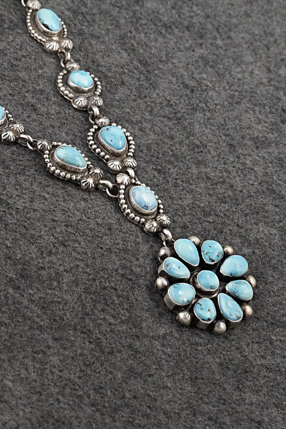 Turquoise & Sterling Silver Necklace and Earrings Set - Kathleen Livingston