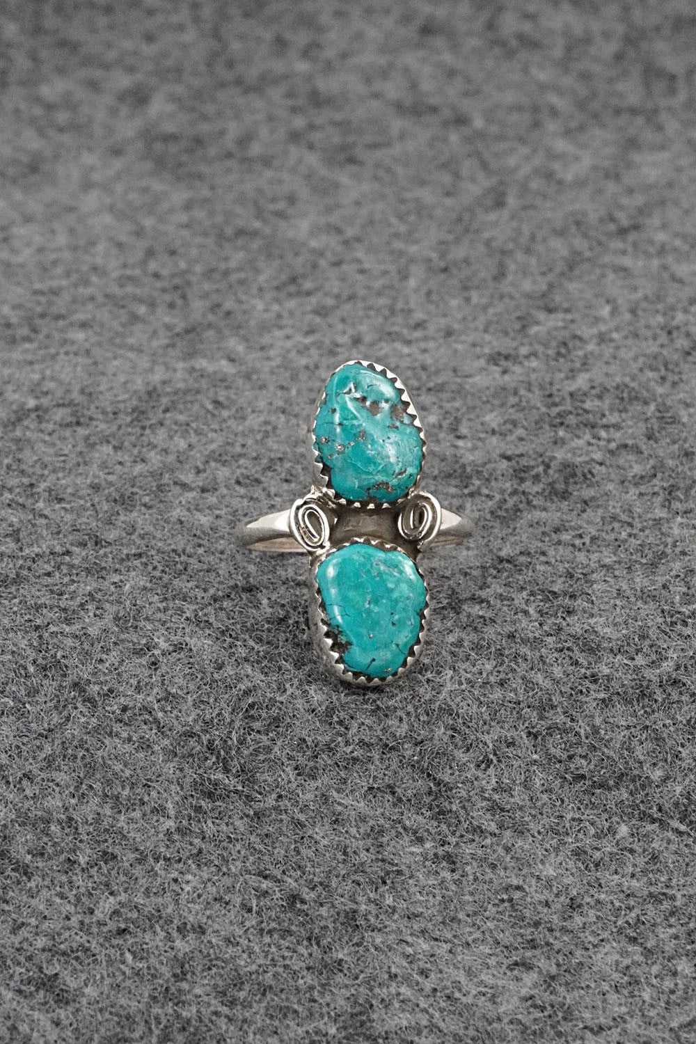 Turquoise & Sterling Silver Ring - Priscilla Reeder - Size 7.5