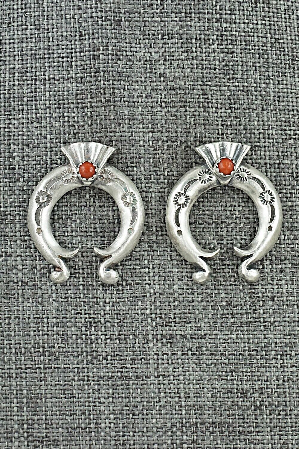 Coral & Sterling Silver Earrings - Adrienne Gordon