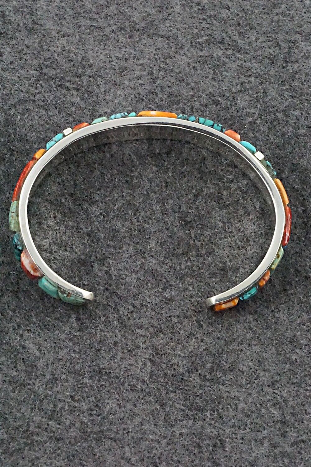 Turquoise, Spiny Oyster & Sterling Silver Bracelet - Edison Yazzie