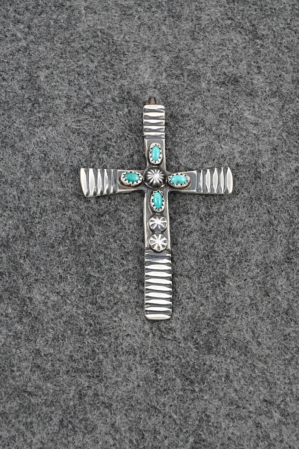 Turquoise & Sterling Silver Pendant - Martha Cayatineto