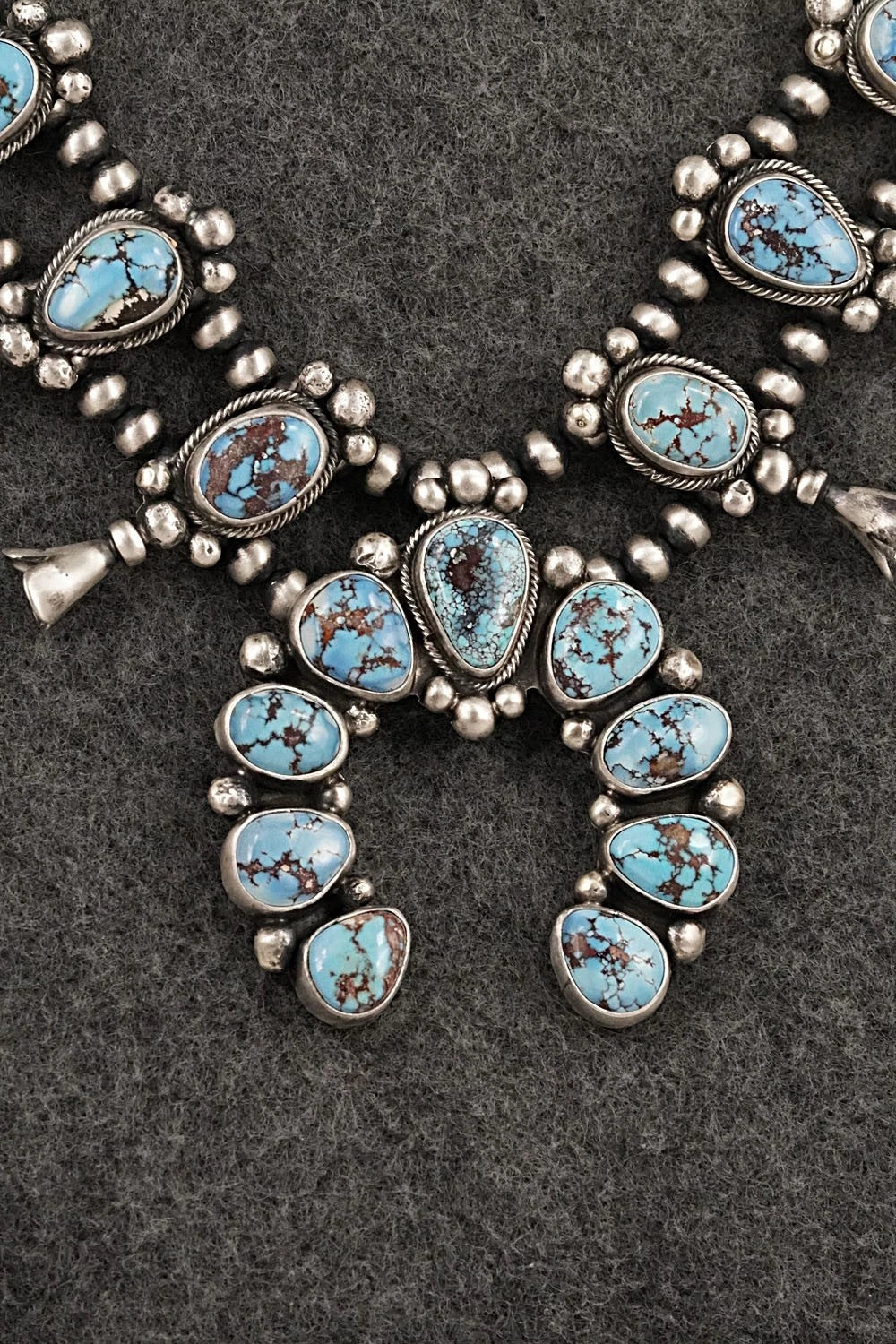 Turquoise & Sterling Silver Squash Blossom Set - Darrin Livingston