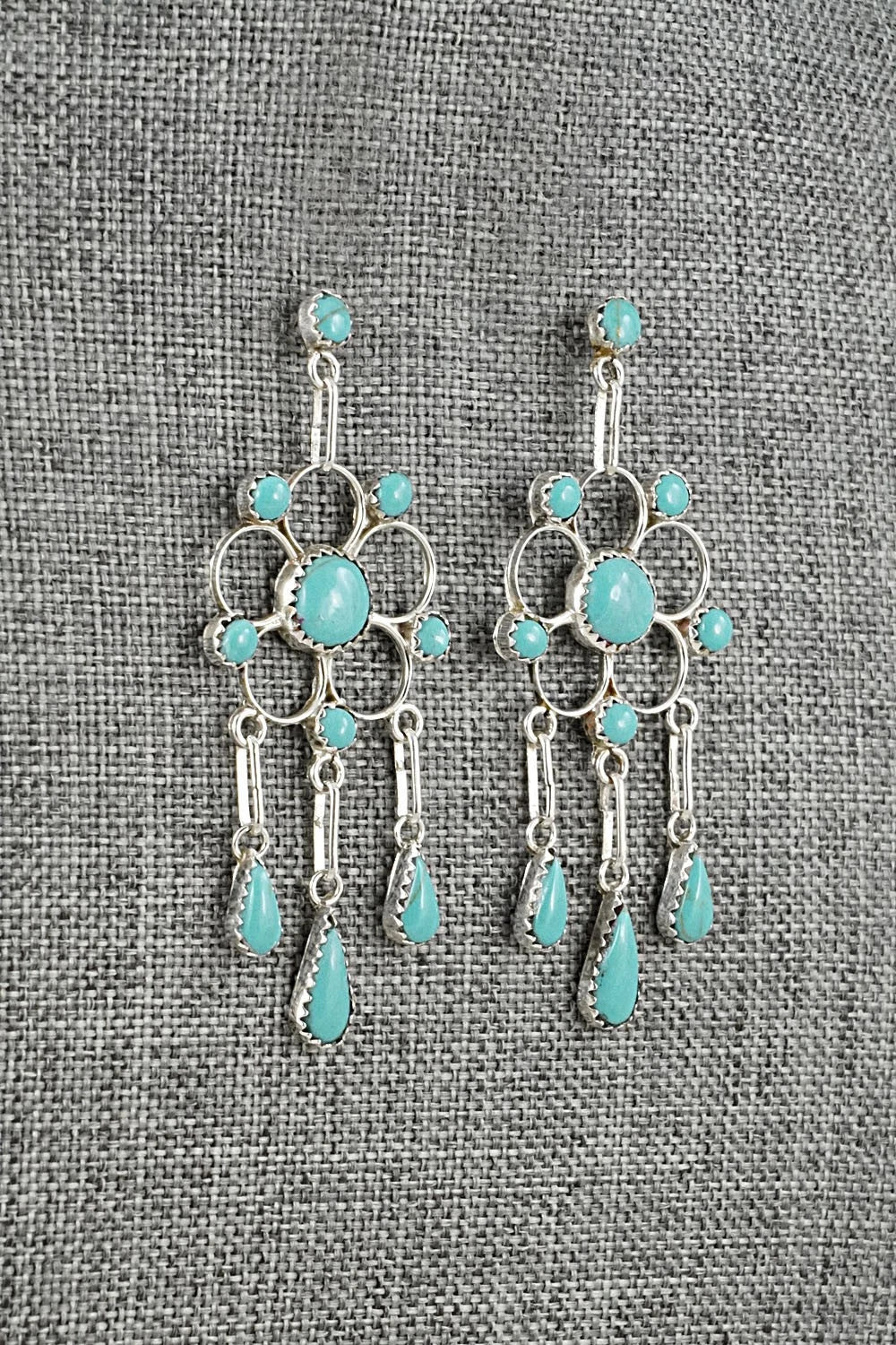 Turquoise & Sterling Silver Earrings - Vivianita Booqua