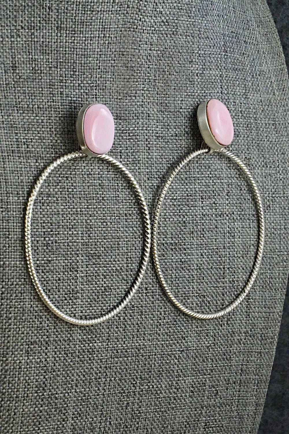Pink Conch & Sterling Silver Earrings - Verley Betone