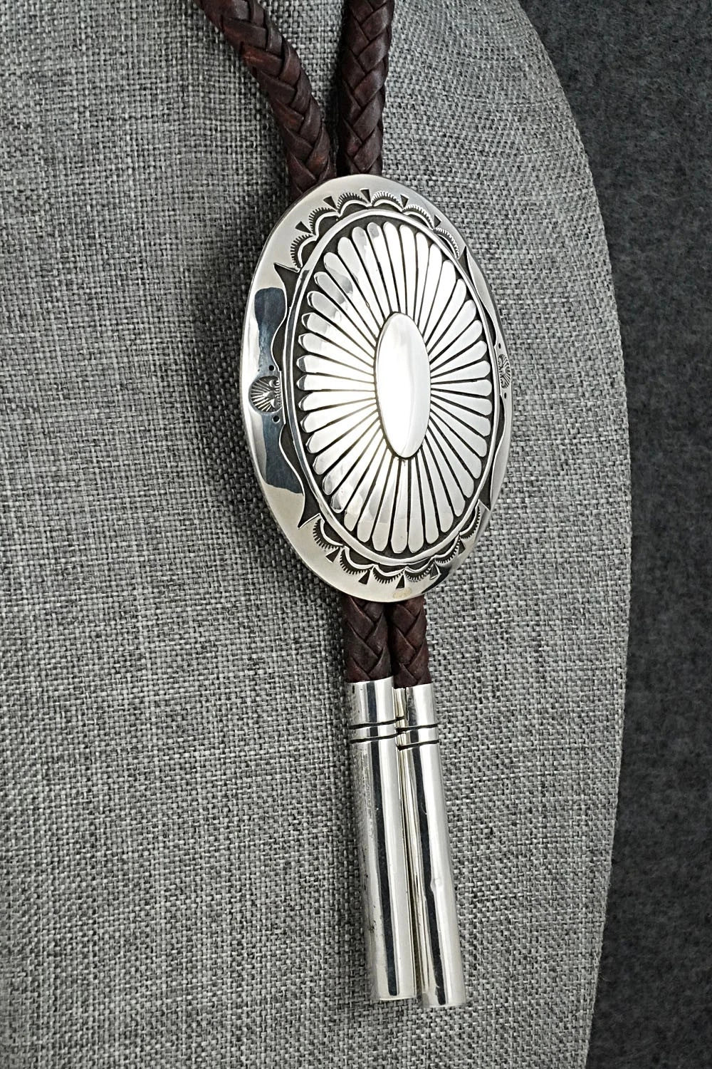 Turquoise & Sterling Silver Bolo Tie - Charlie John