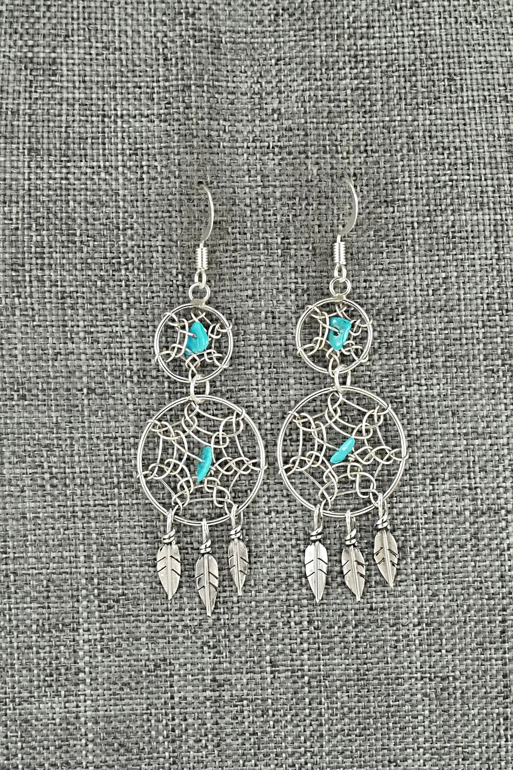 Turquoise & Sterling Silver Earrings - Lorenzo Arviso Jr.