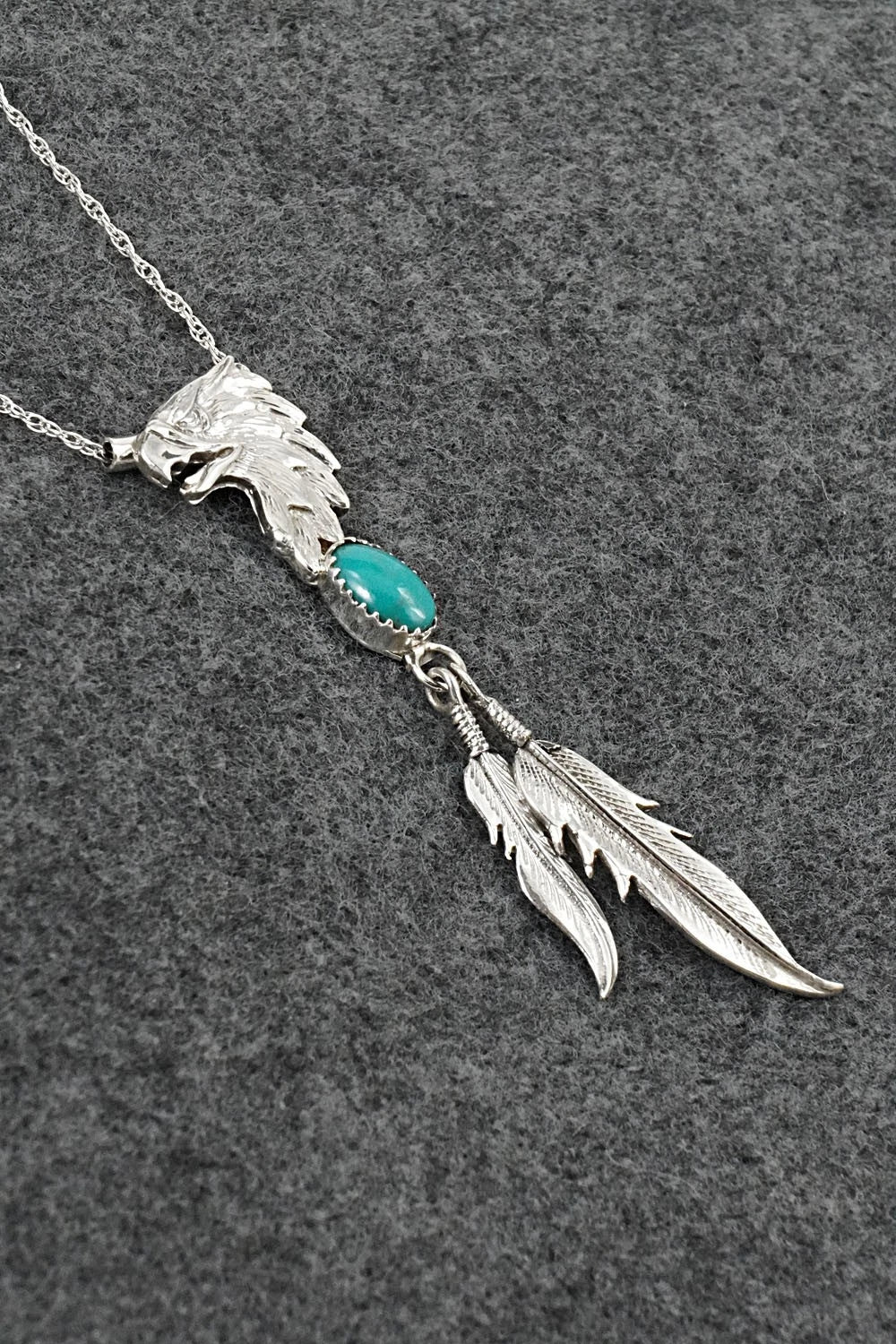 Turquoise & Sterling Silver Necklace - Genevieve Francisco