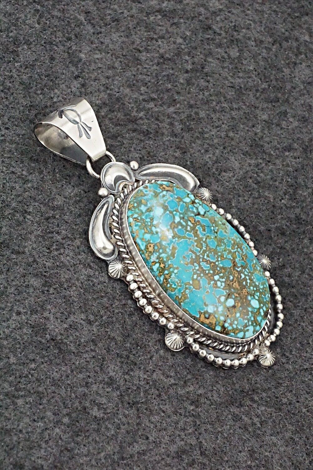 Turquoise & Sterling Silver Pendant - Raymond Delgarito