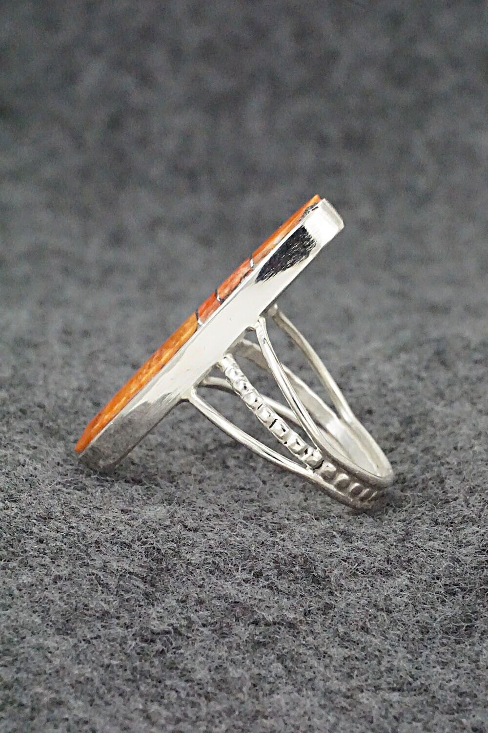 Spiny Oyster & Sterling Silver Ring - Harold Smith - Size 8.5