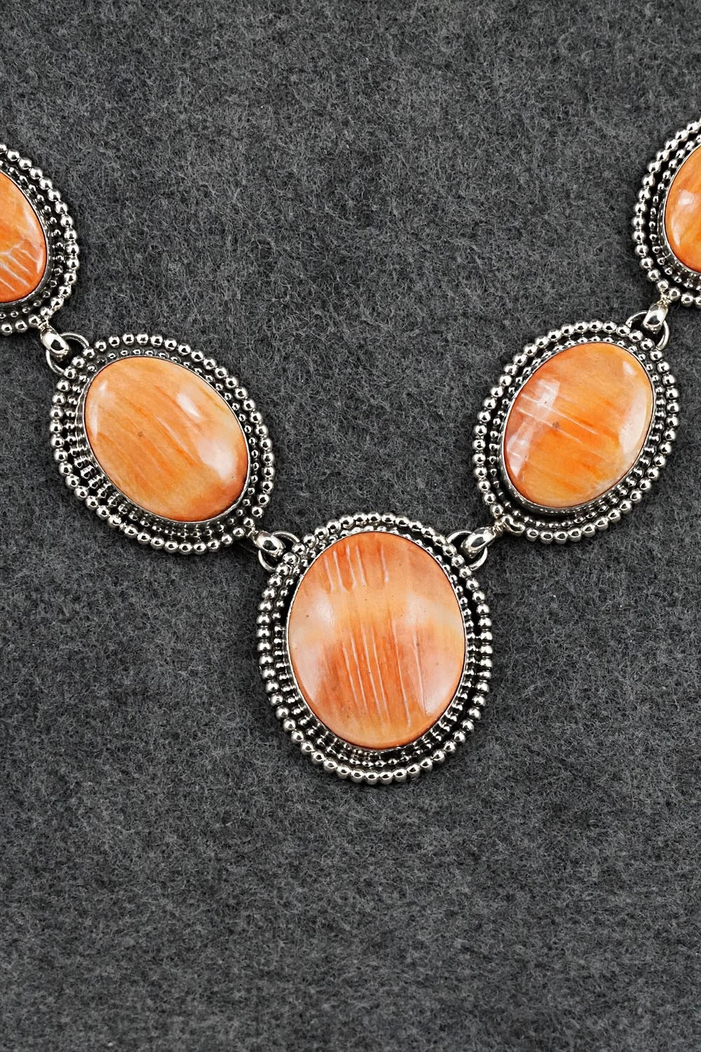 Spiny Oyster & Sterling Silver Necklace and Earrings Set - Darrin Livingston