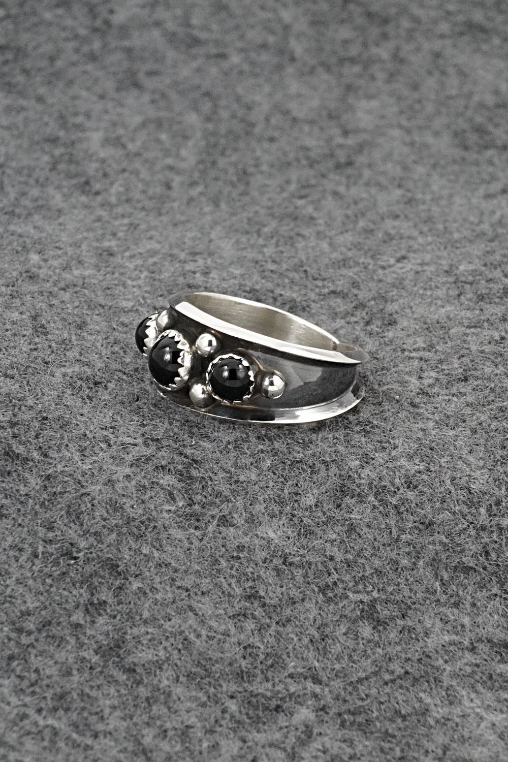 Onyx & Sterling Silver Ring - Paul Largo - Size 10