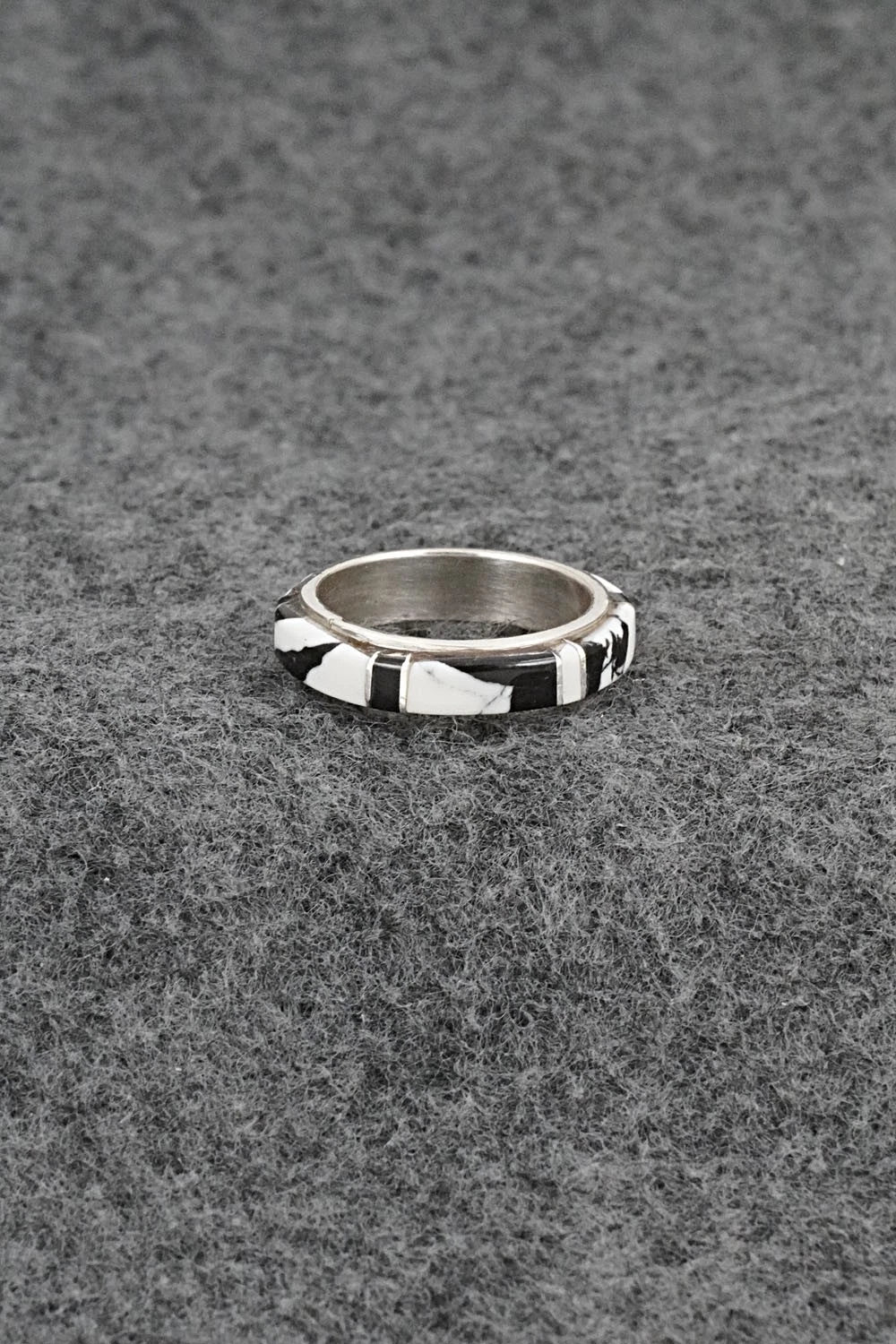 White Buffalo & Sterling Silver Ring - Terrance Panteah - Size 6