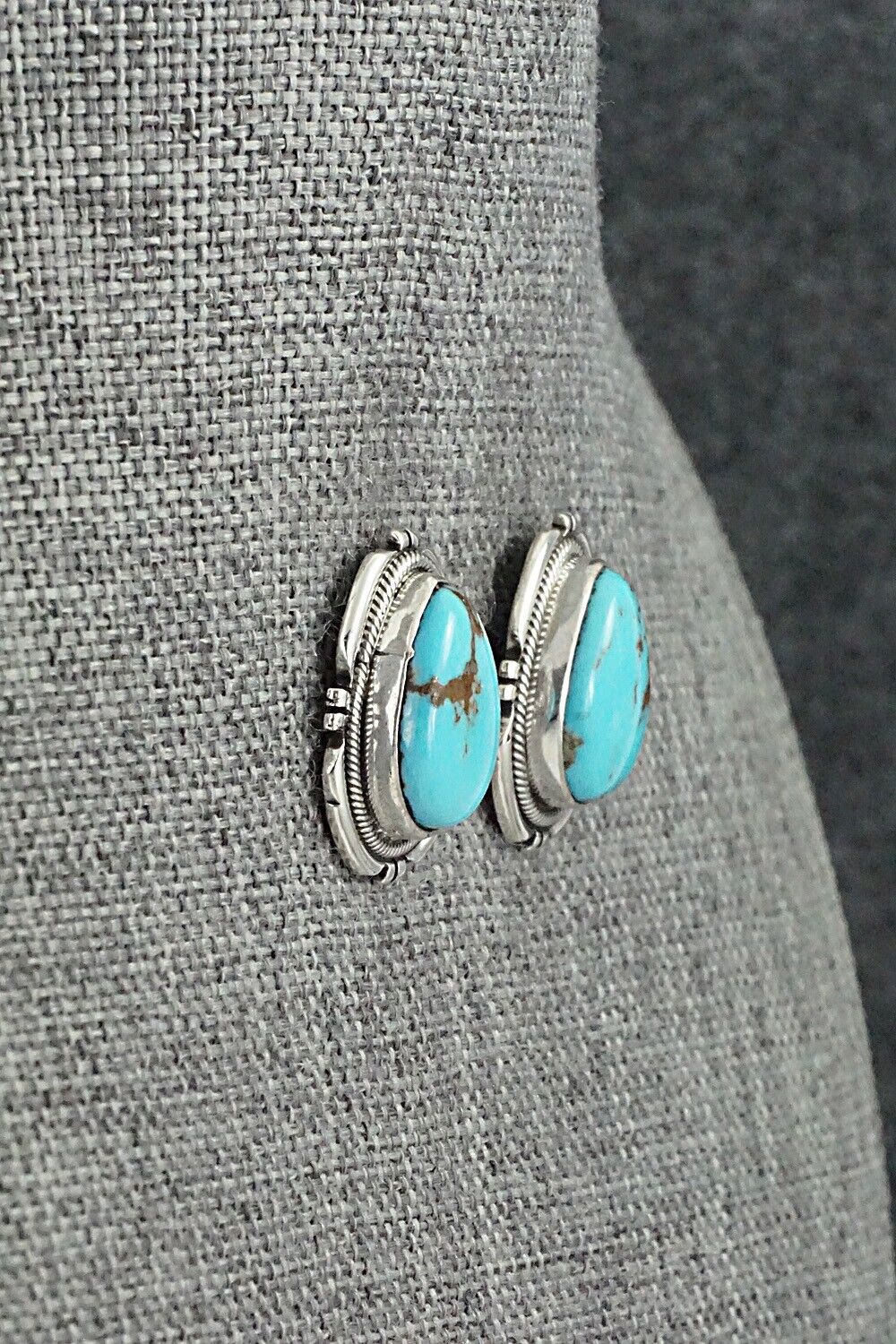 Turquoise & Sterling Silver Earrings - Mark Yazzie