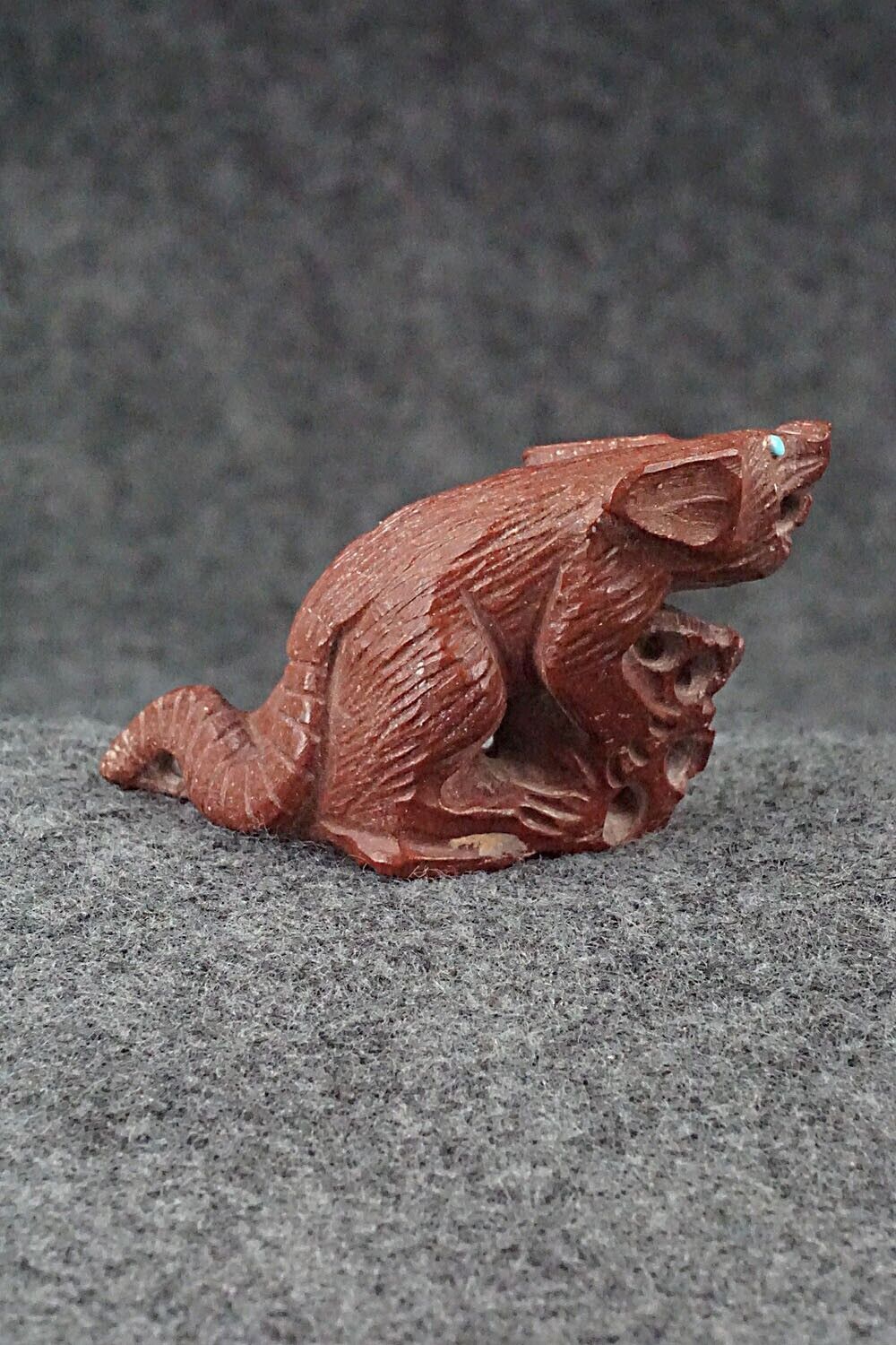 Rat with Cheese Zuni Fetish - Derrick Kaamasee