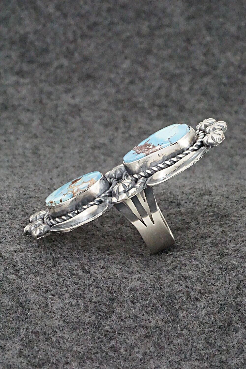 Turquoise & Sterling Silver Ring - Jeff James - Size 8