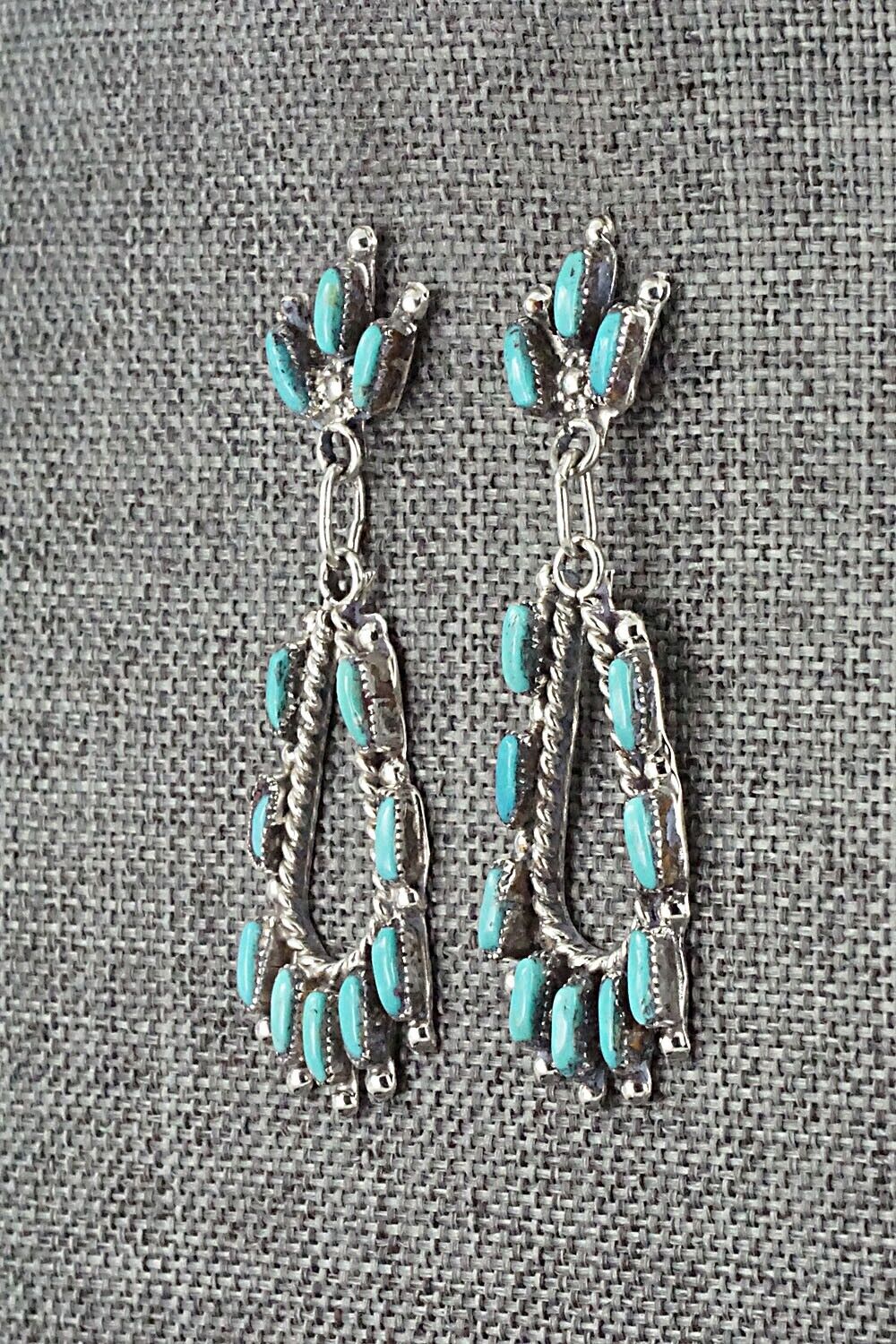 Turquoise & Sterling Silver Earrings - Veronica Yawakia