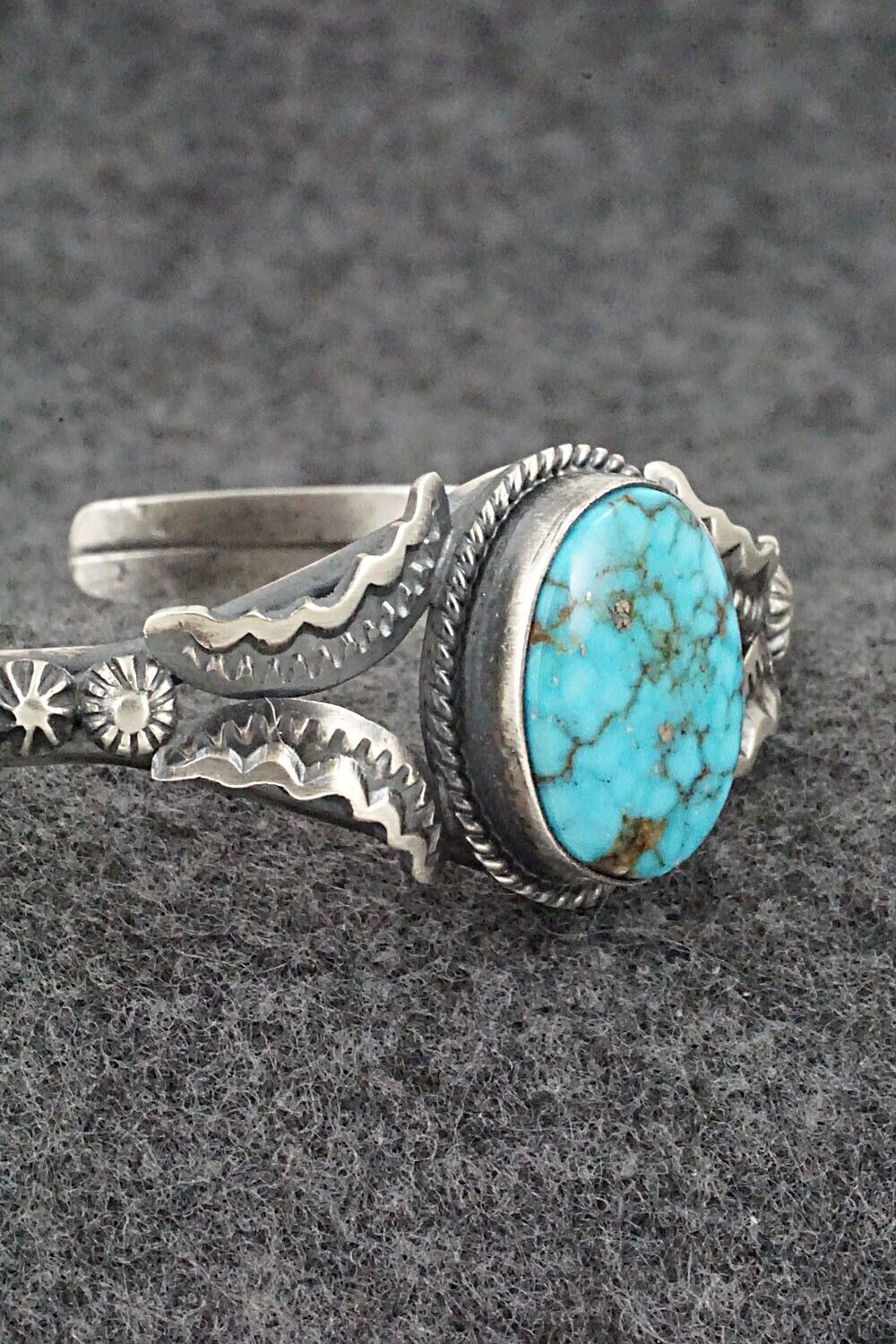 Turquoise & Sterling Silver Bracelet - Gilbert Tom