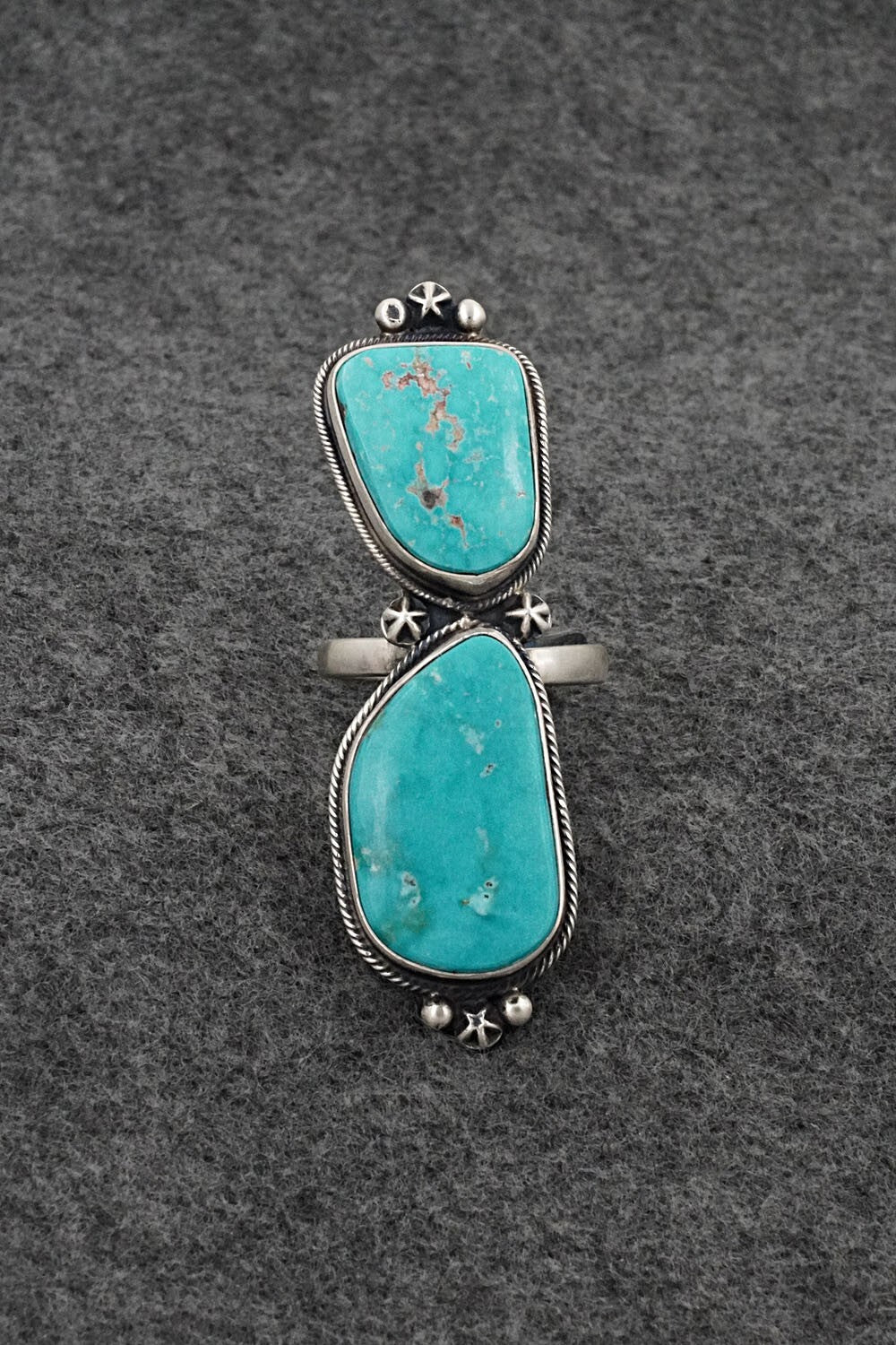 Turquoise & Sterling Silver Ring - Randy Billy - Size 7