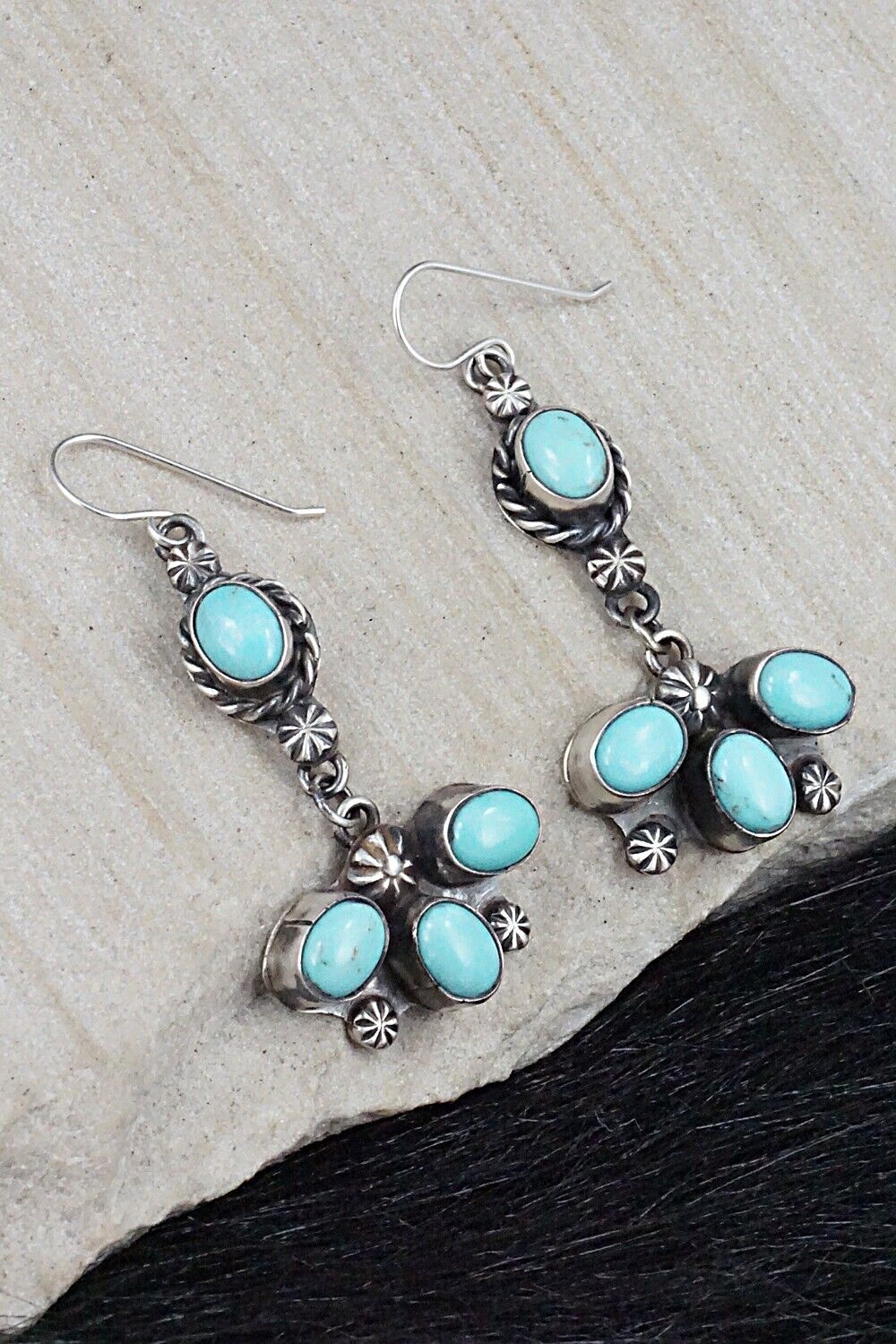 Turquoise & Sterling Silver Earrings - Wilson Dawes