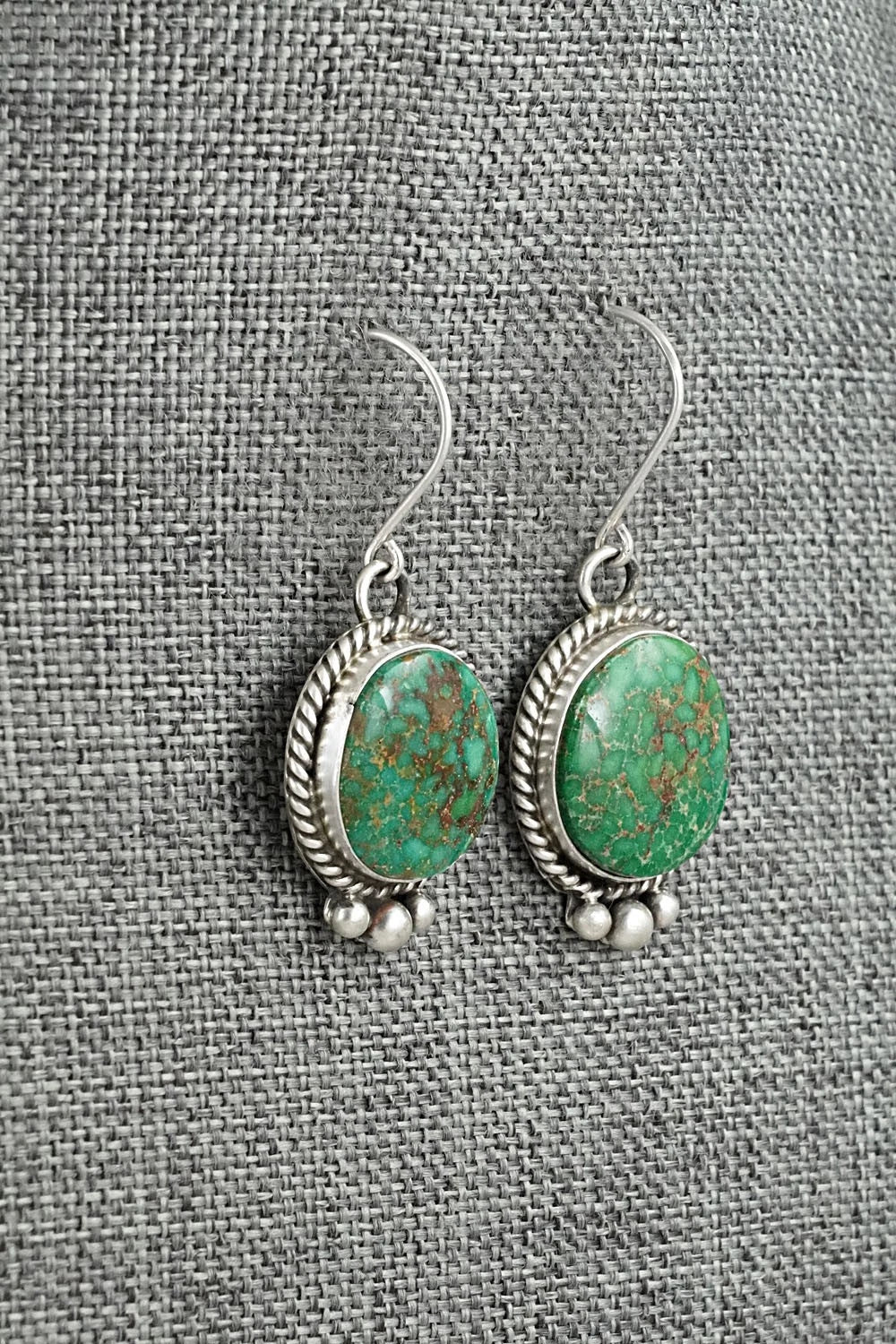 Turquoise & Sterling Silver Earrings - Eugene Gruber