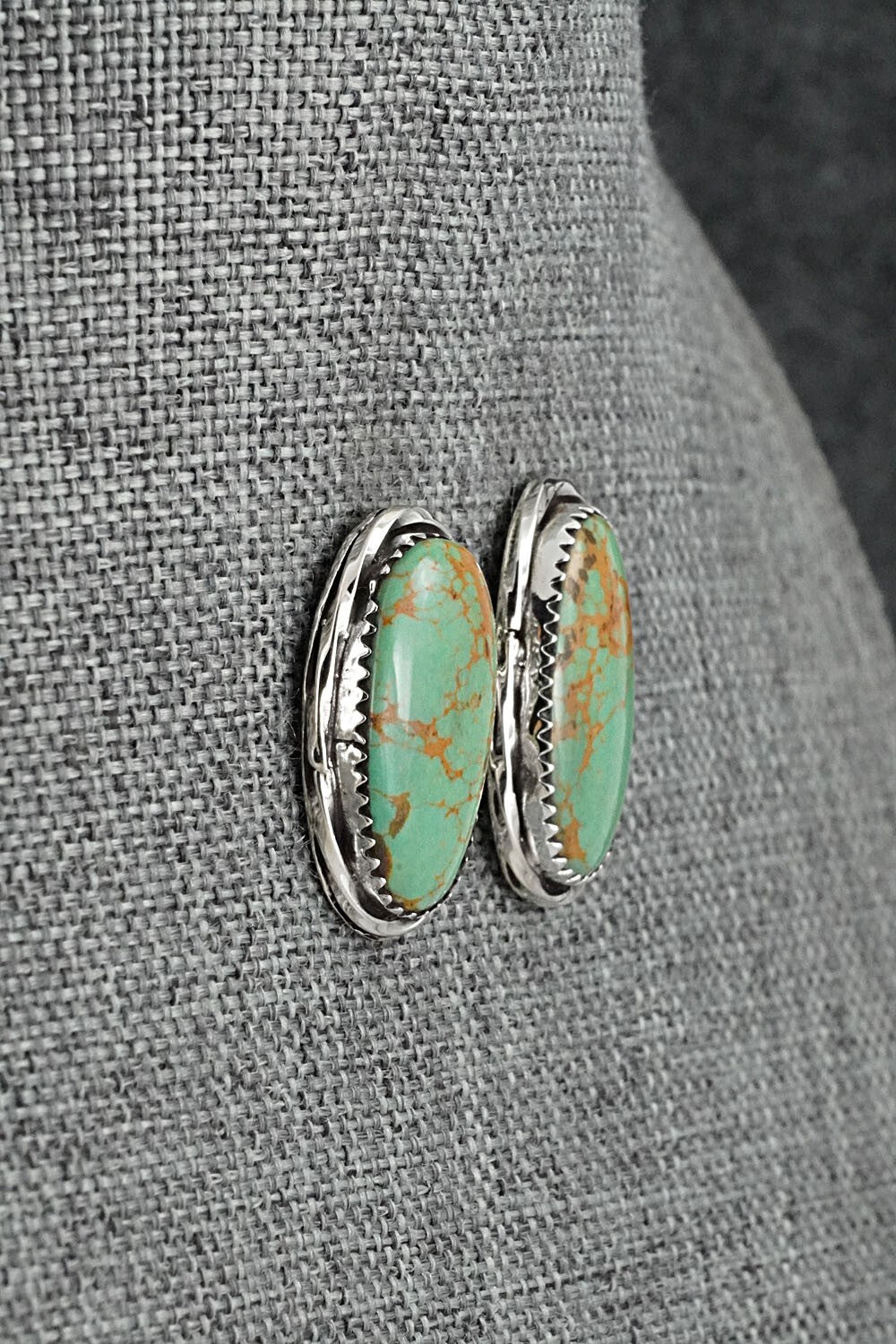 Turquoise & Sterling Silver Earrings - Ernest Hawthorne