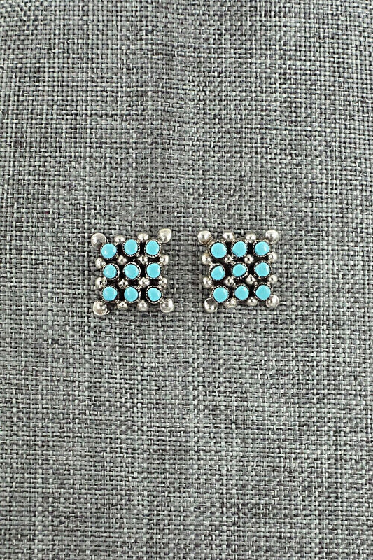 Turquoise & Sterling Silver Earrings - Calvert Lamy