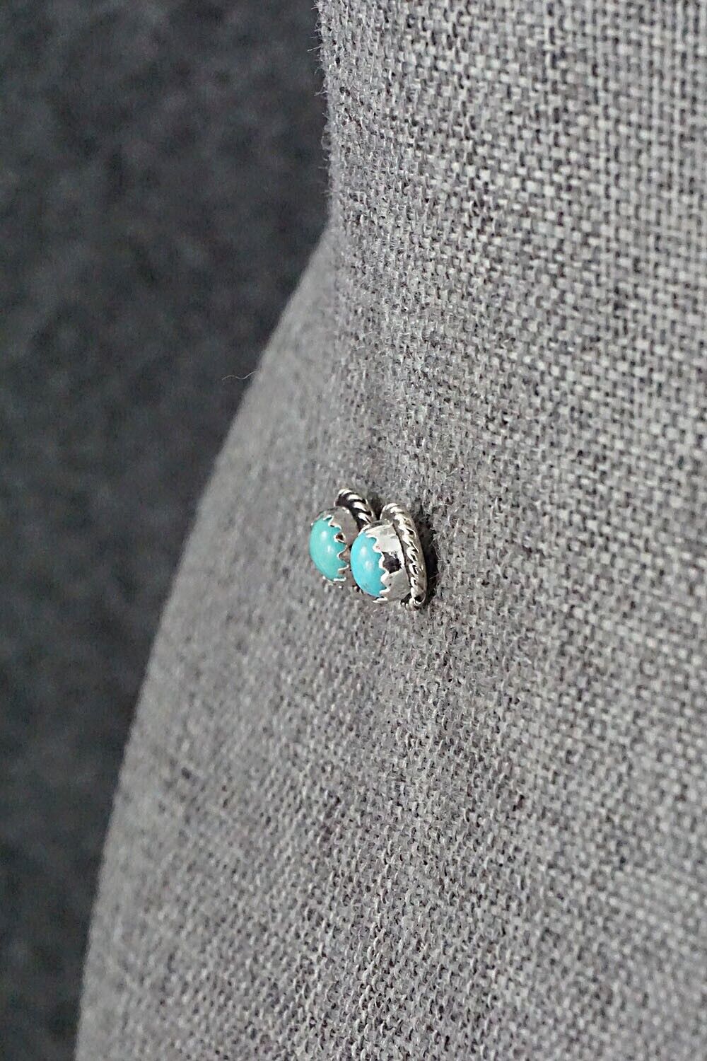 Turquoise and Sterling Silver Earrings - Esther White