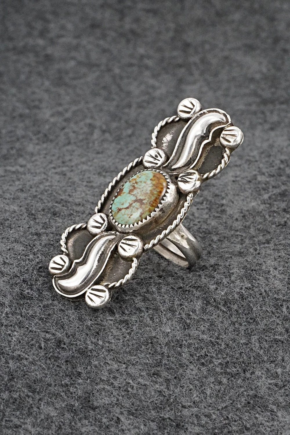 Turquoise & Sterling Silver Ring - Priscilla Reeder - Size 8.5