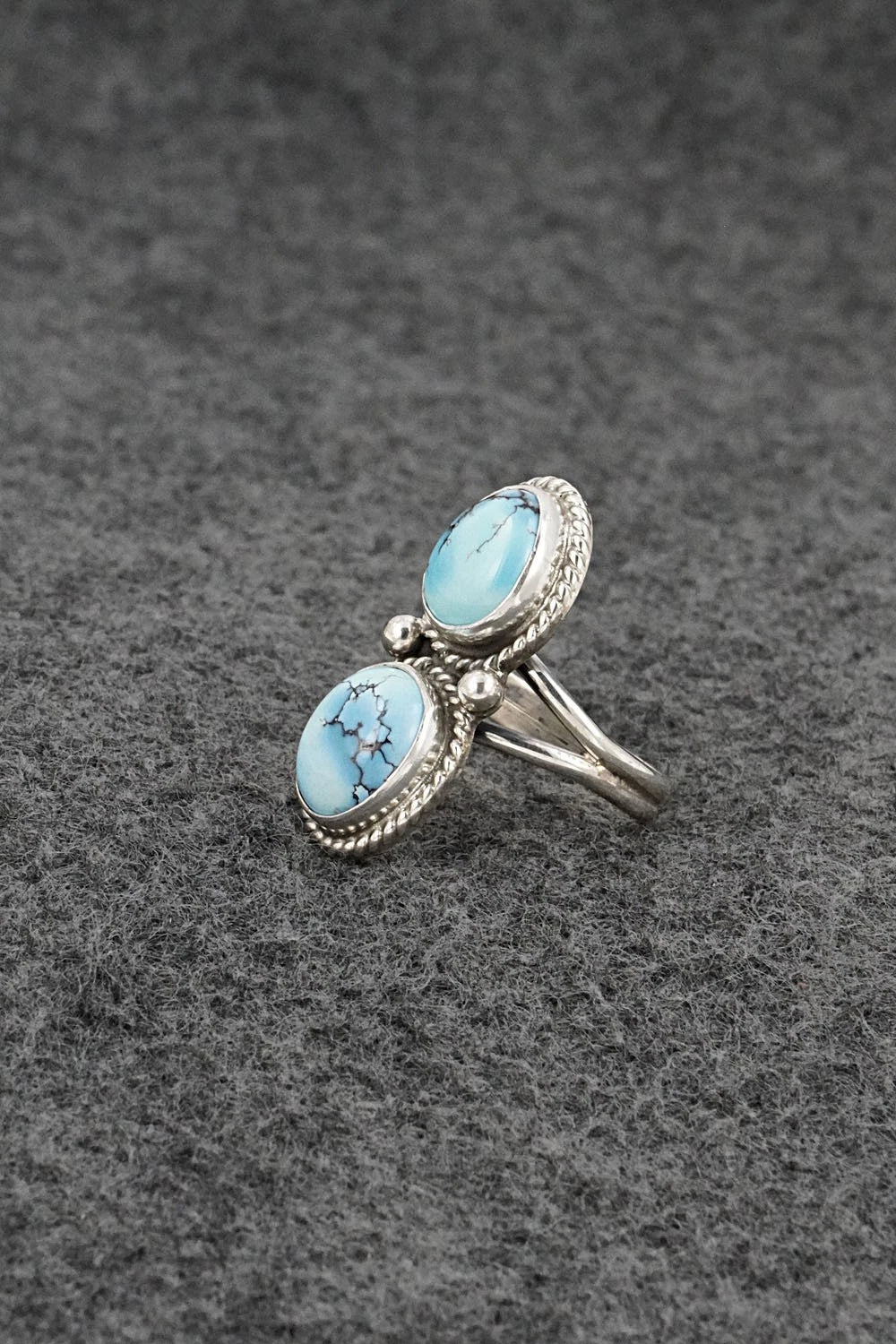 Turquoise & Sterling Silver Ring - Eugene Gruber - Size 6
