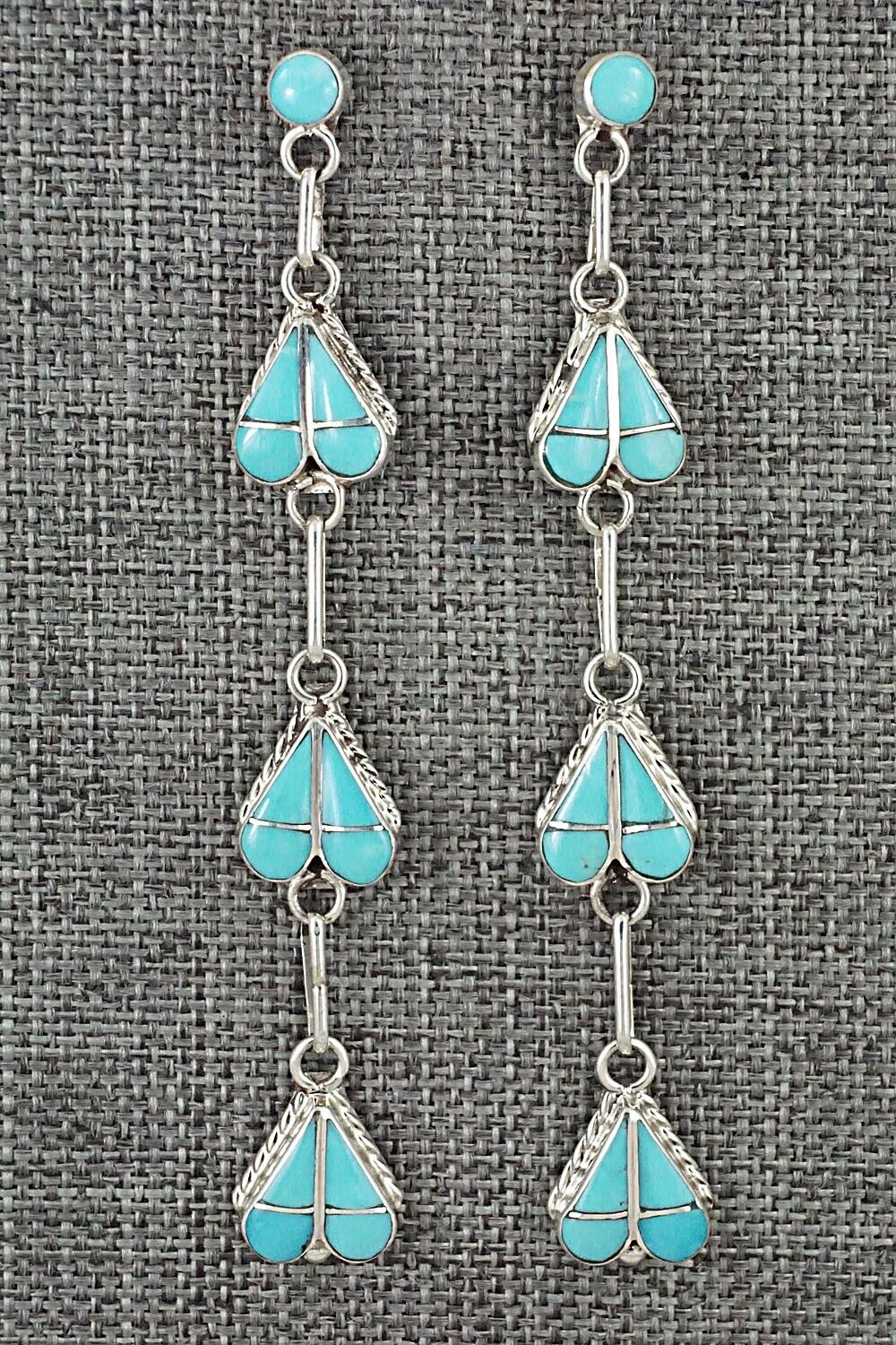Turquoise and Sterling Silver Earrings - Velda Nastacio