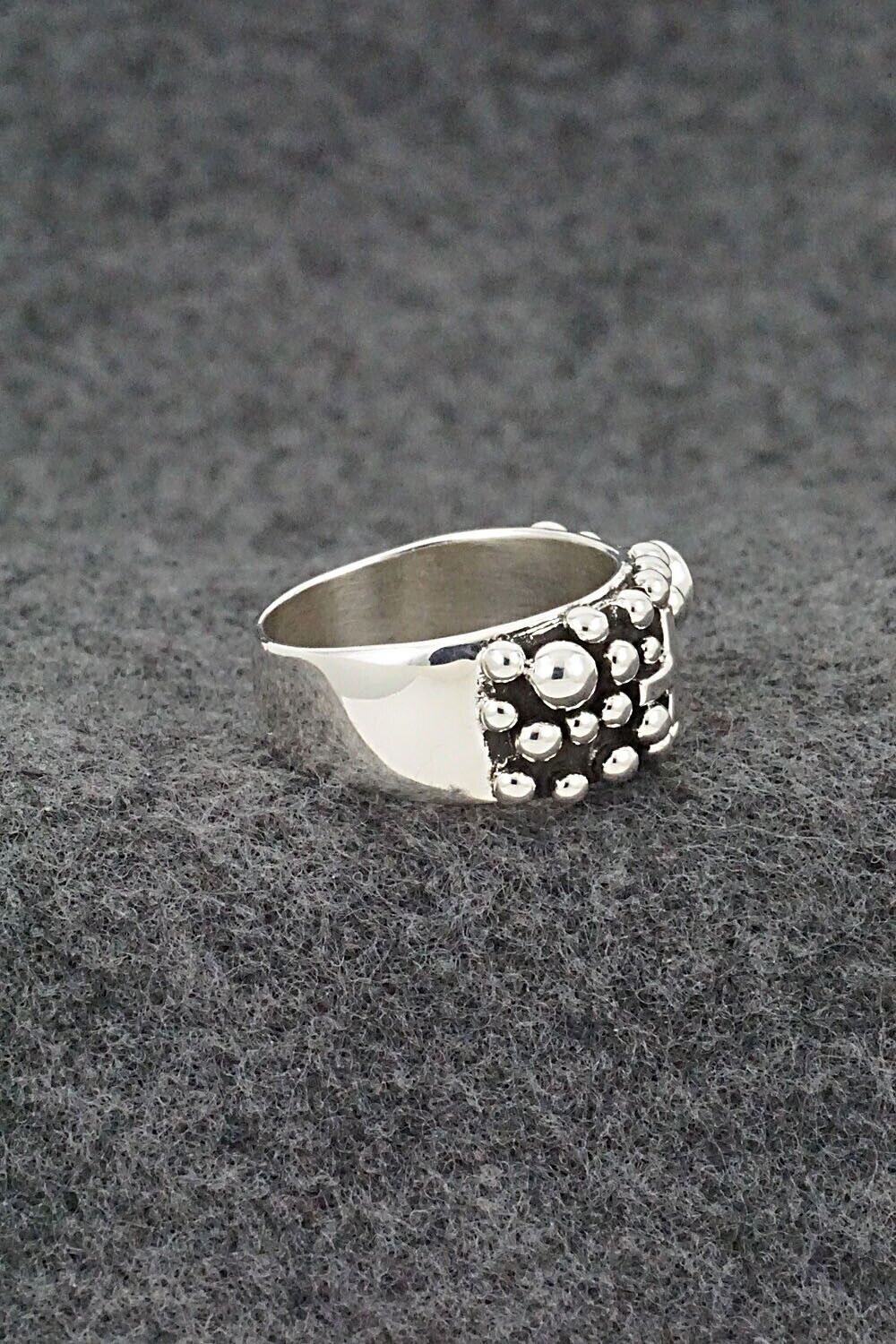 Coral & Sterling Silver Ring - Akee Douglas - Size 8.5