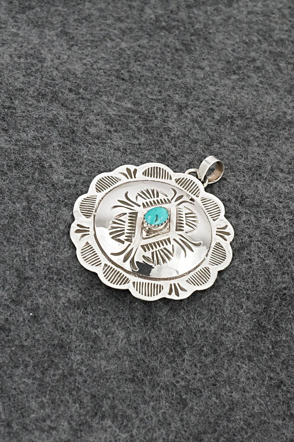 Turquoise & Sterling Silver Pendant - Bertha Begay