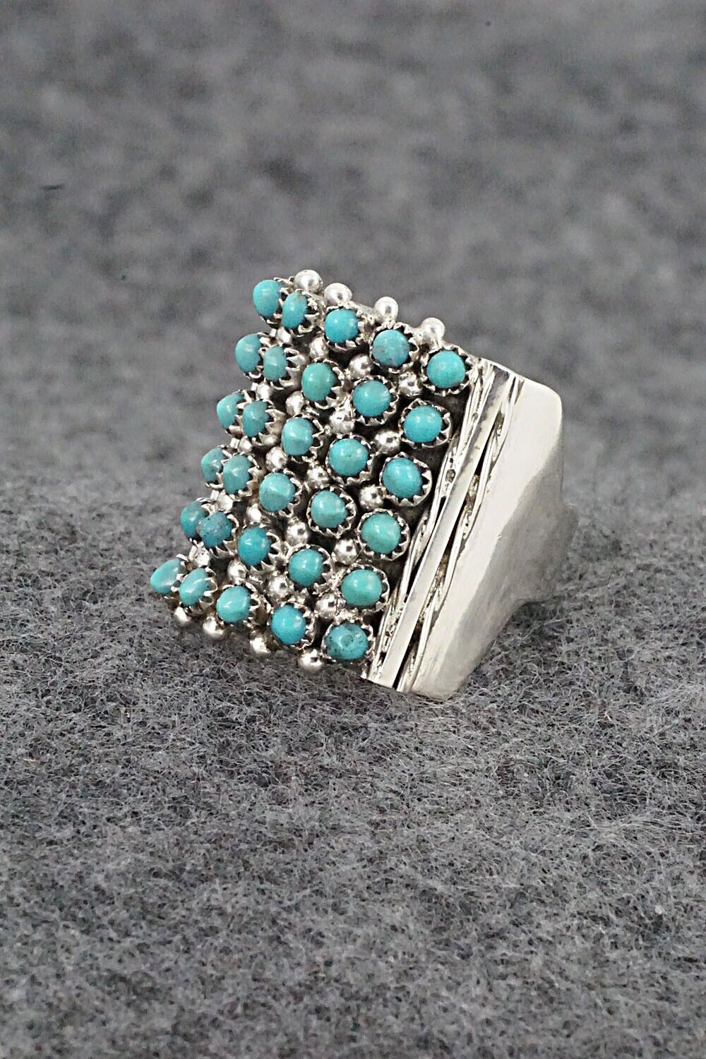 Turquoise & Sterling Silver Ring - Stephen Haloo - Size 7.5