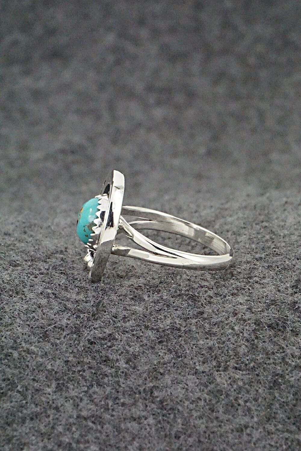 Turquoise & Sterling Silver Ring - Alice Rose Saunders - Size 8